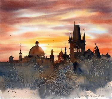 Print of Expressionism Cities Paintings by Eugenia Gorbacheva