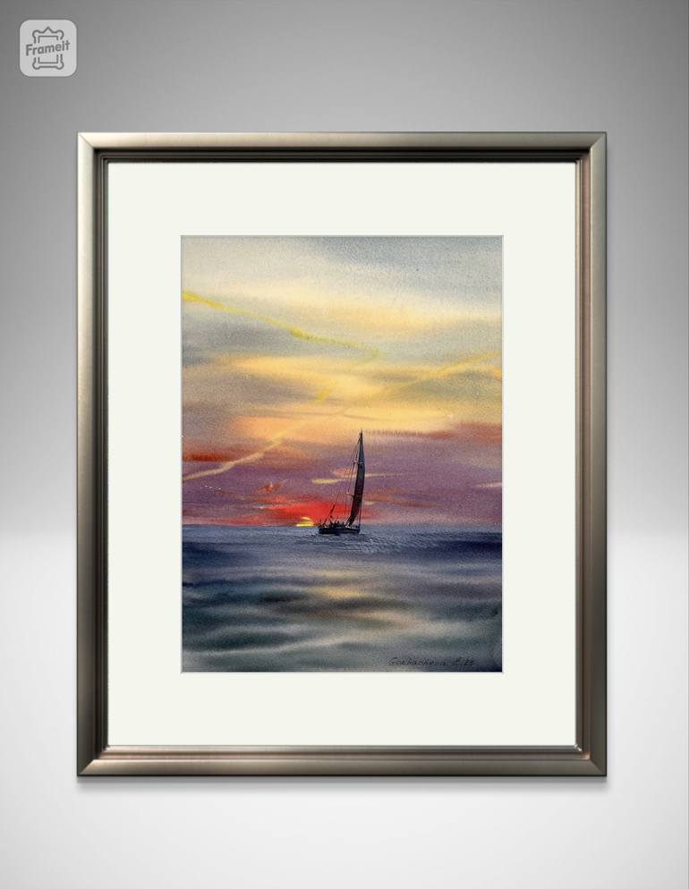 Original Expressionism Seascape Painting by Eugenia Gorbacheva