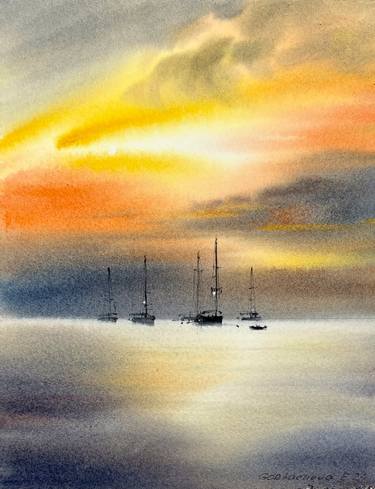Yachts at sunset #12 thumb