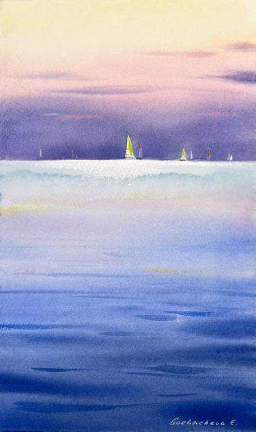 Original Expressionism Seascape Paintings by Eugenia Gorbacheva