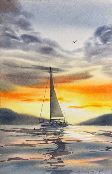 Yacht at sunset #15 thumb