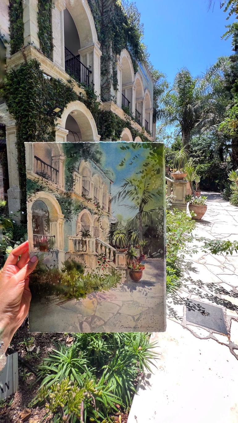 Original Expressionism Cities Painting by Eugenia Gorbacheva