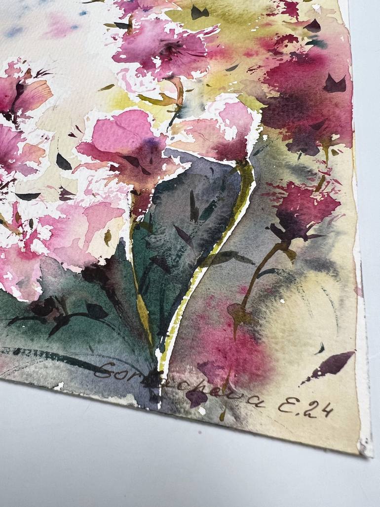 Original Impressionism Floral Painting by Eugenia Gorbacheva