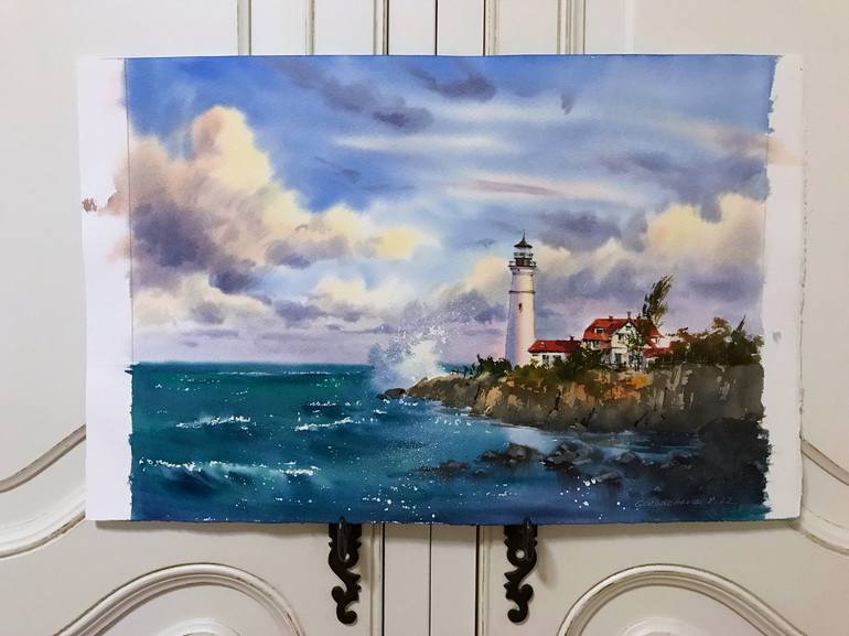 Original Expressionism Seascape Painting by Eugenia Gorbacheva