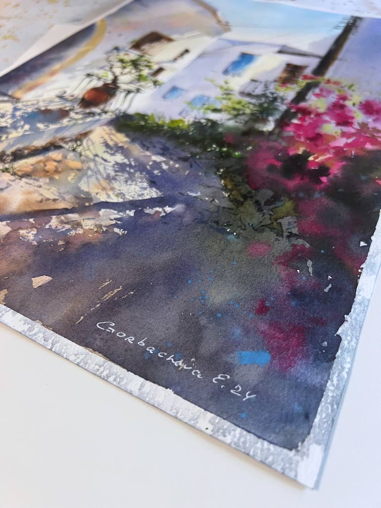 Original Expressionism Cities Painting by Eugenia Gorbacheva