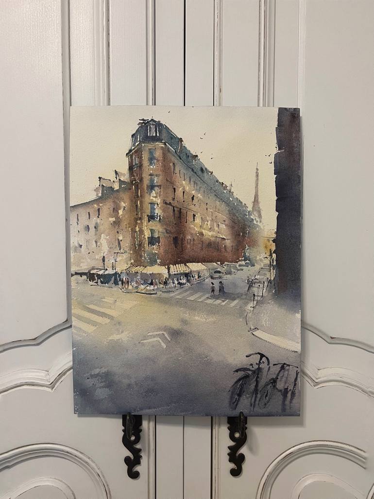 Original Expressionism Cities Painting by Eugenia Gorbacheva