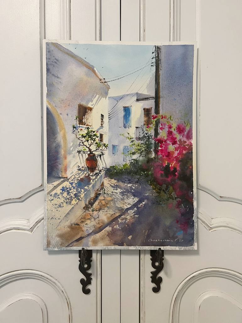 Original Expressionism Cities Painting by Eugenia Gorbacheva