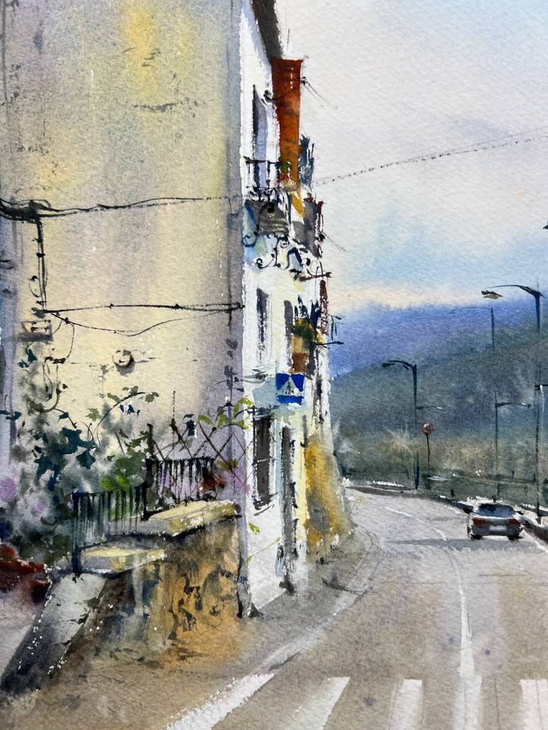 Original Expressionism Cities Painting by Eugenia Gorbacheva