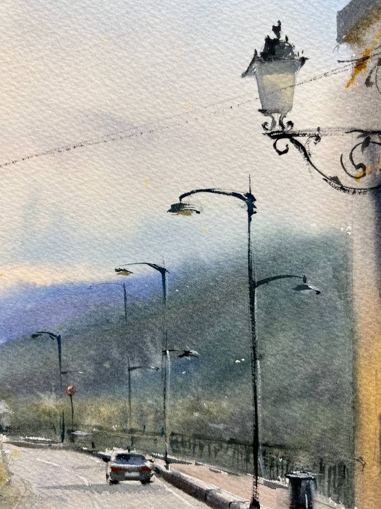 Original Expressionism Cities Painting by Eugenia Gorbacheva
