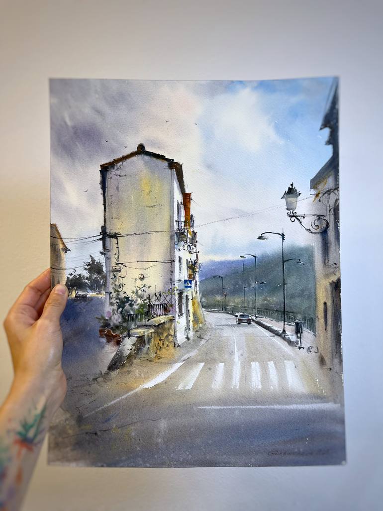 Original Expressionism Cities Painting by Eugenia Gorbacheva