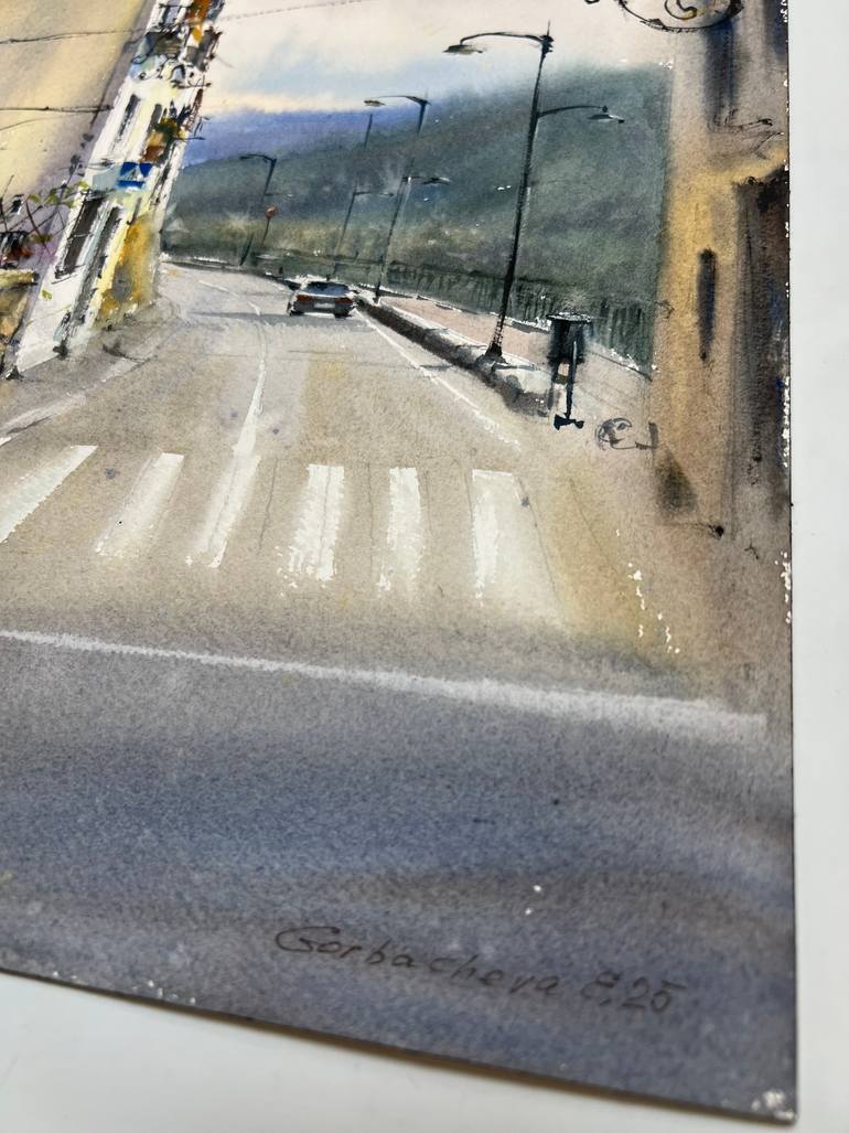 Original Expressionism Cities Painting by Eugenia Gorbacheva