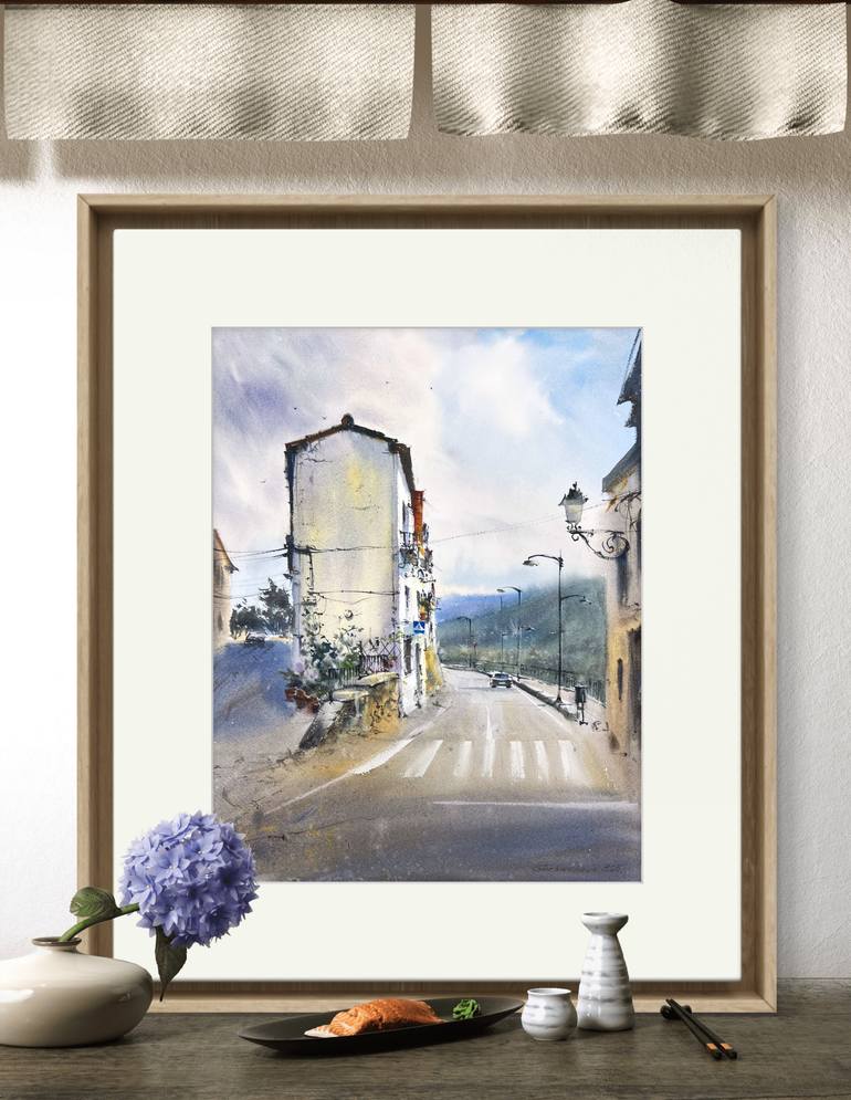 Original Expressionism Cities Painting by Eugenia Gorbacheva