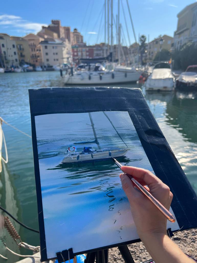 Original Expressionism Seascape Painting by Eugenia Gorbacheva