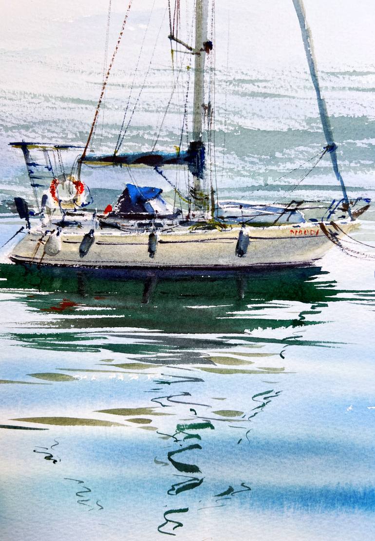 Original Expressionism Seascape Painting by Eugenia Gorbacheva