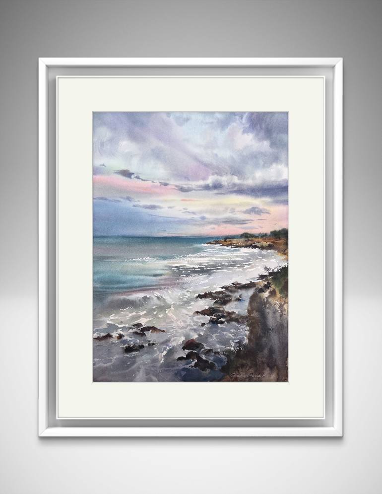 Original Expressionism Seascape Painting by Eugenia Gorbacheva