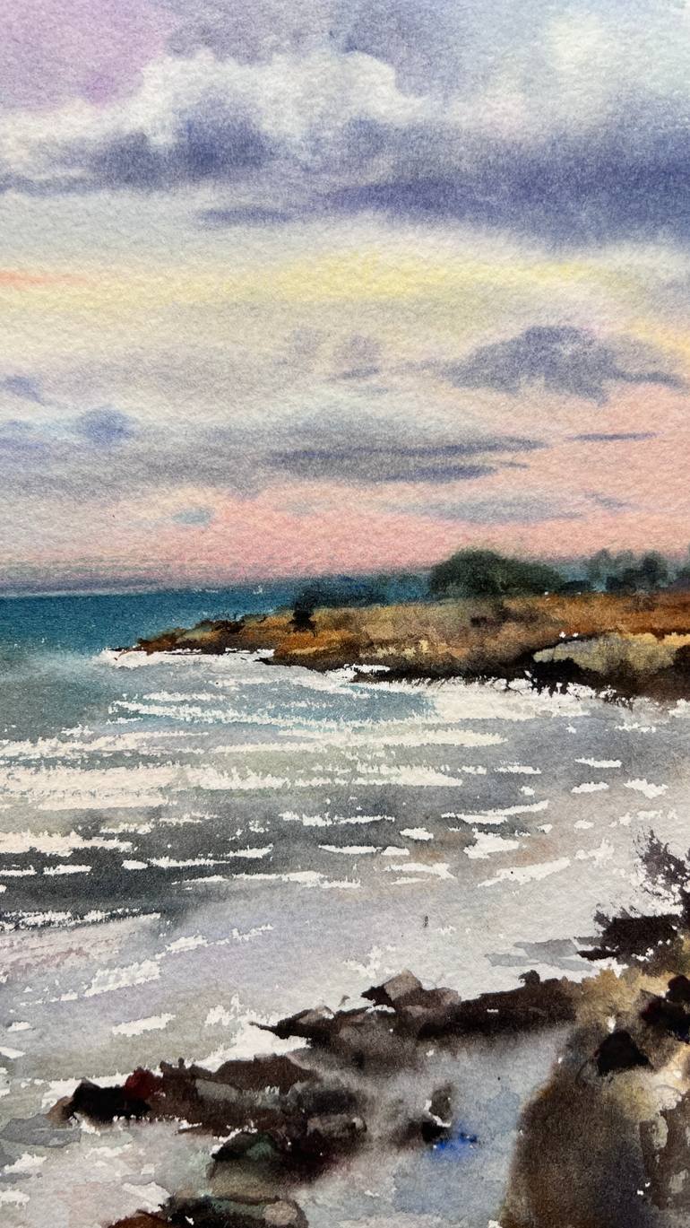Original Expressionism Seascape Painting by Eugenia Gorbacheva