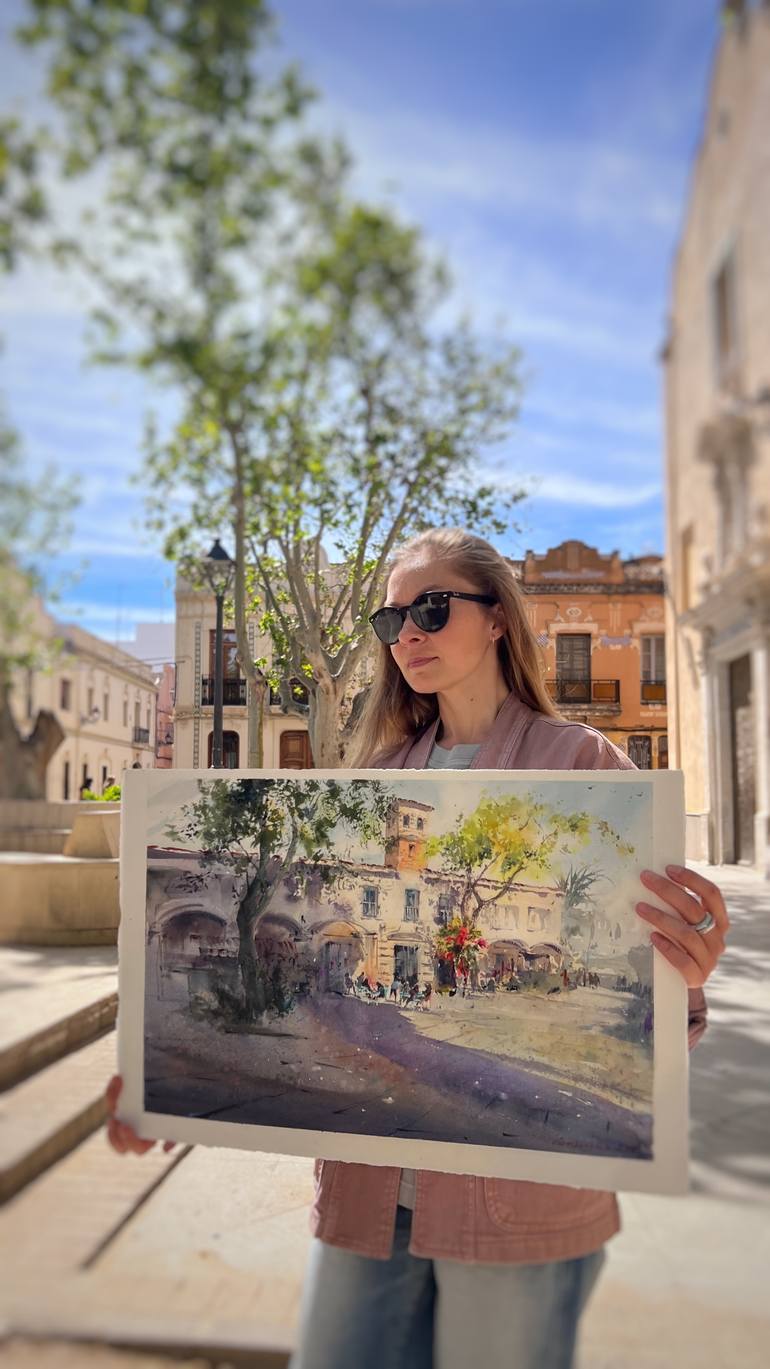 Original Impressionism Cities Painting by Eugenia Gorbacheva