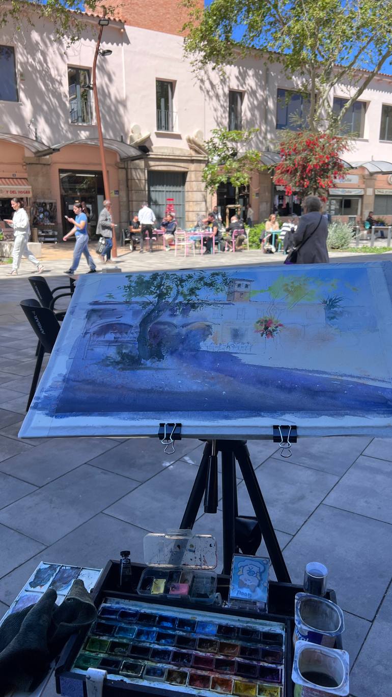 Original Impressionism Cities Painting by Eugenia Gorbacheva