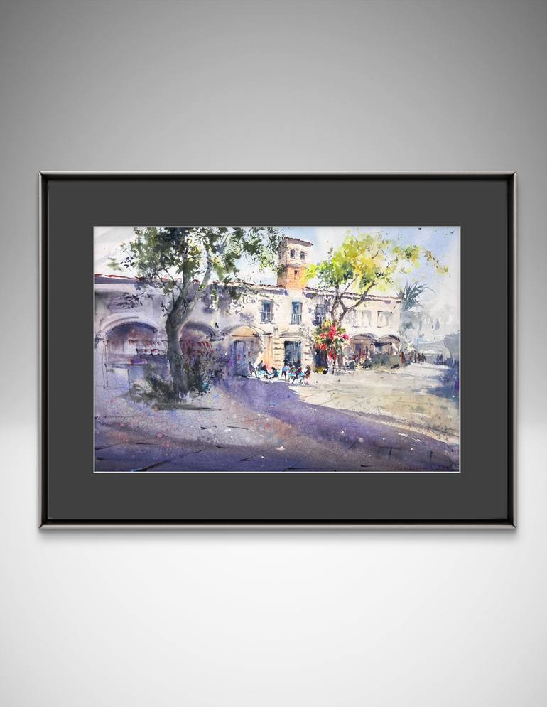Original Impressionism Cities Painting by Eugenia Gorbacheva