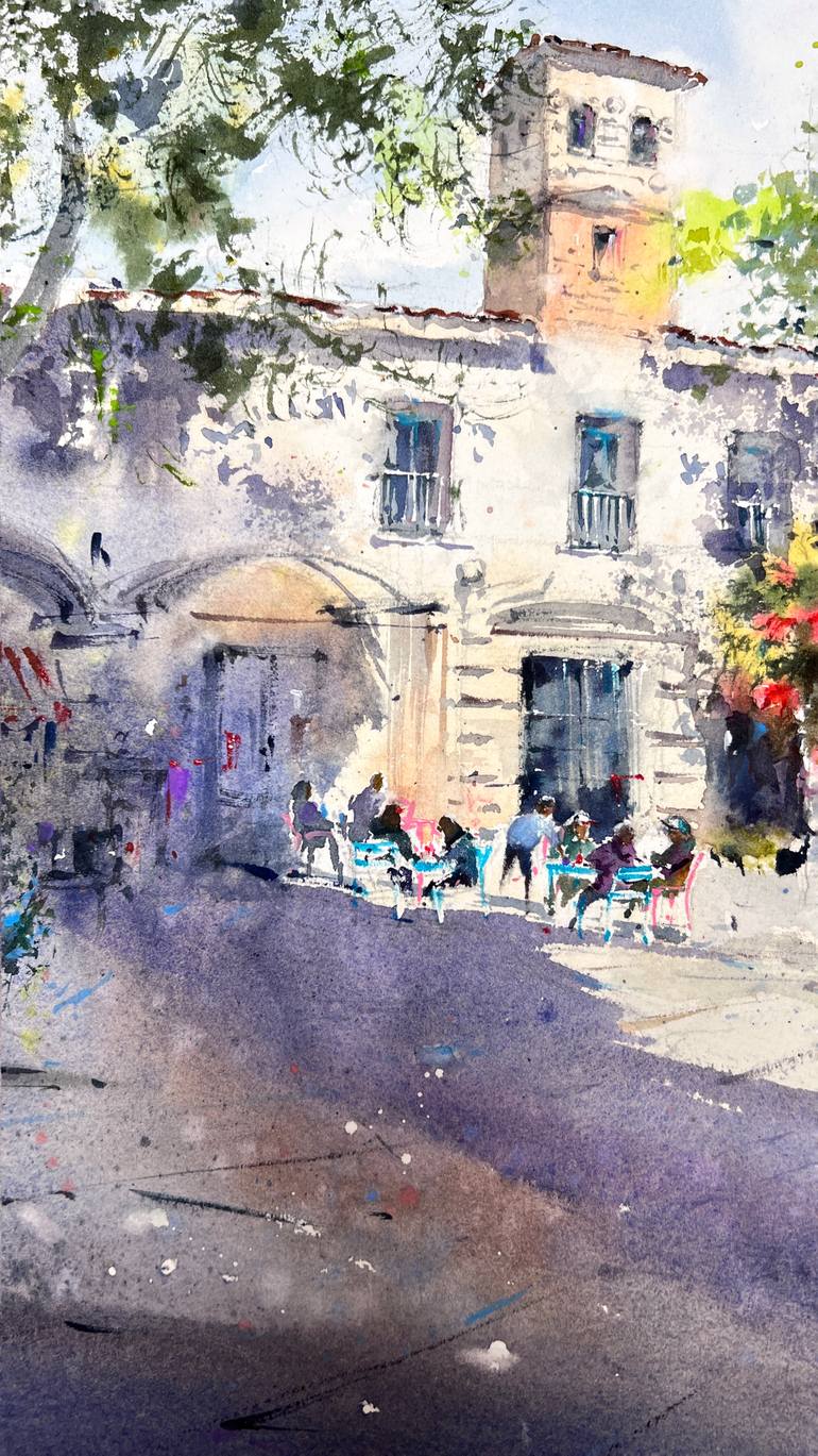 Original Impressionism Cities Painting by Eugenia Gorbacheva
