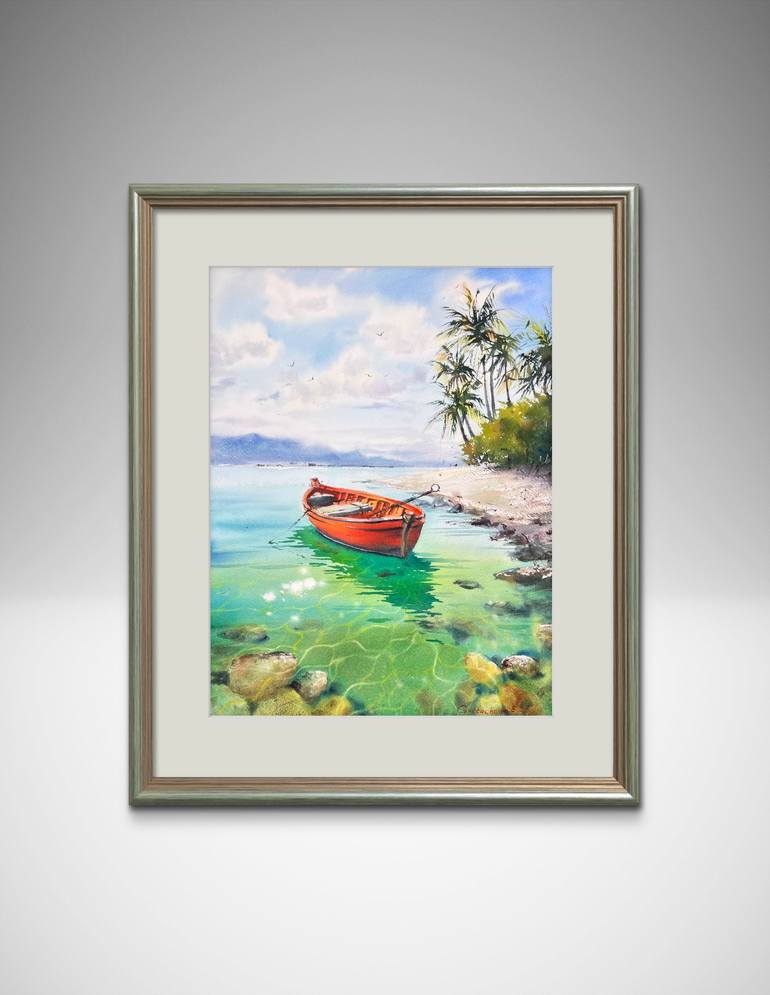 Original Expressionism Seascape Painting by Eugenia Gorbacheva