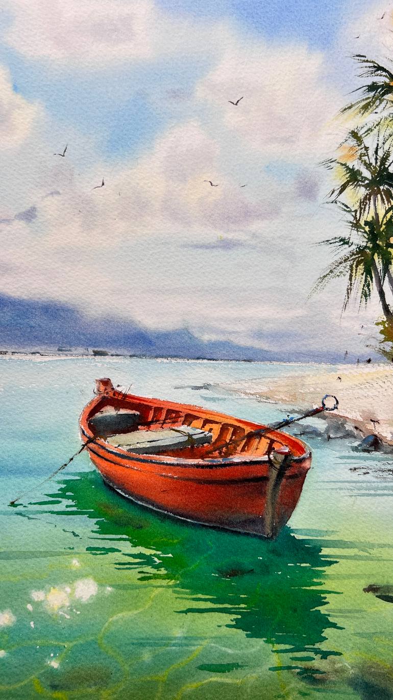 Original Expressionism Seascape Painting by Eugenia Gorbacheva