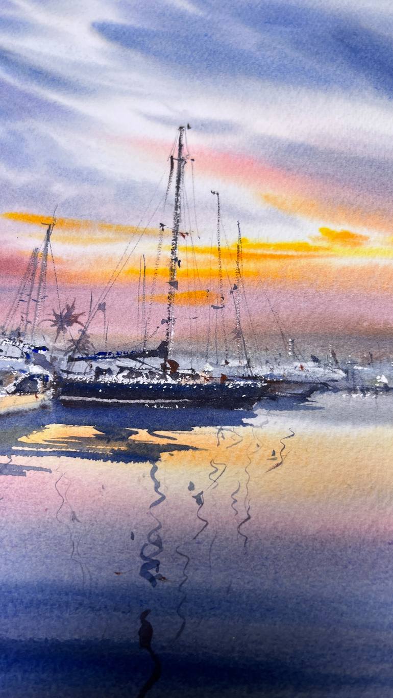 Original Expressionism Seascape Painting by Eugenia Gorbacheva