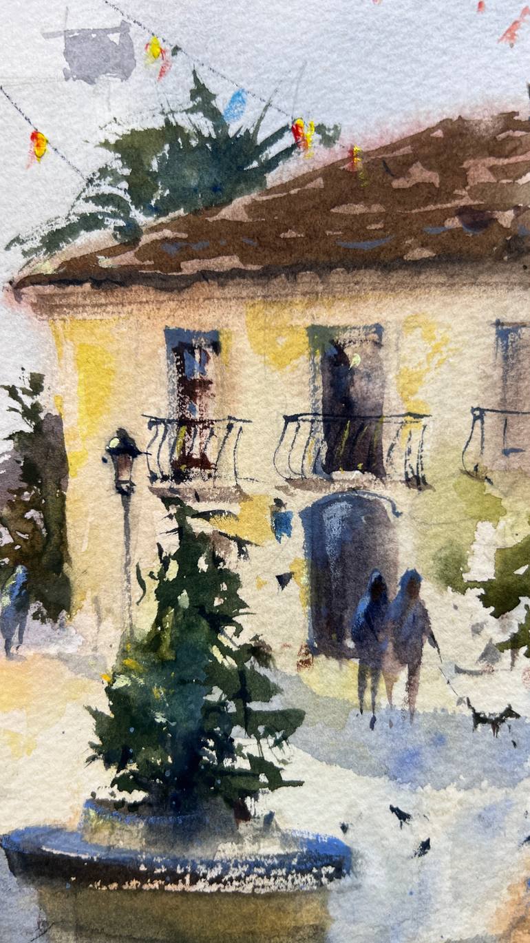 Original Expressionism Architecture Painting by Eugenia Gorbacheva
