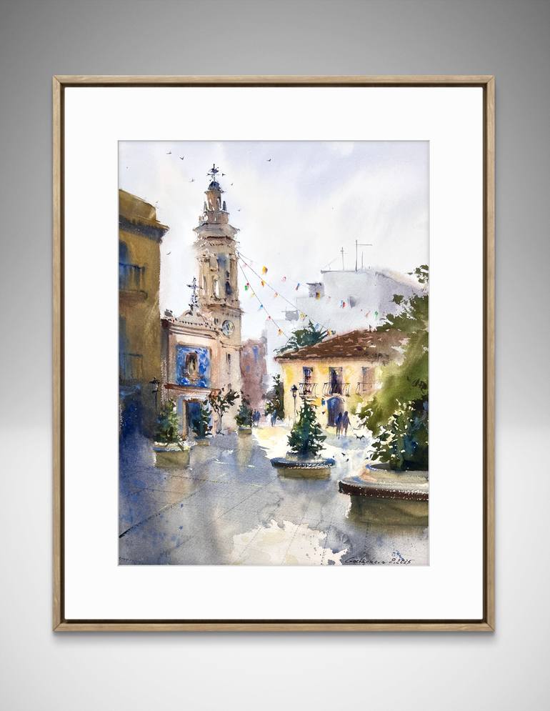 Original Expressionism Architecture Painting by Eugenia Gorbacheva