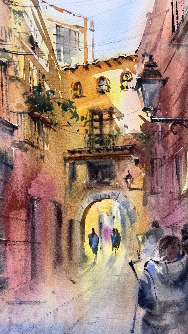 Original Expressionism Architecture Painting by Eugenia Gorbacheva