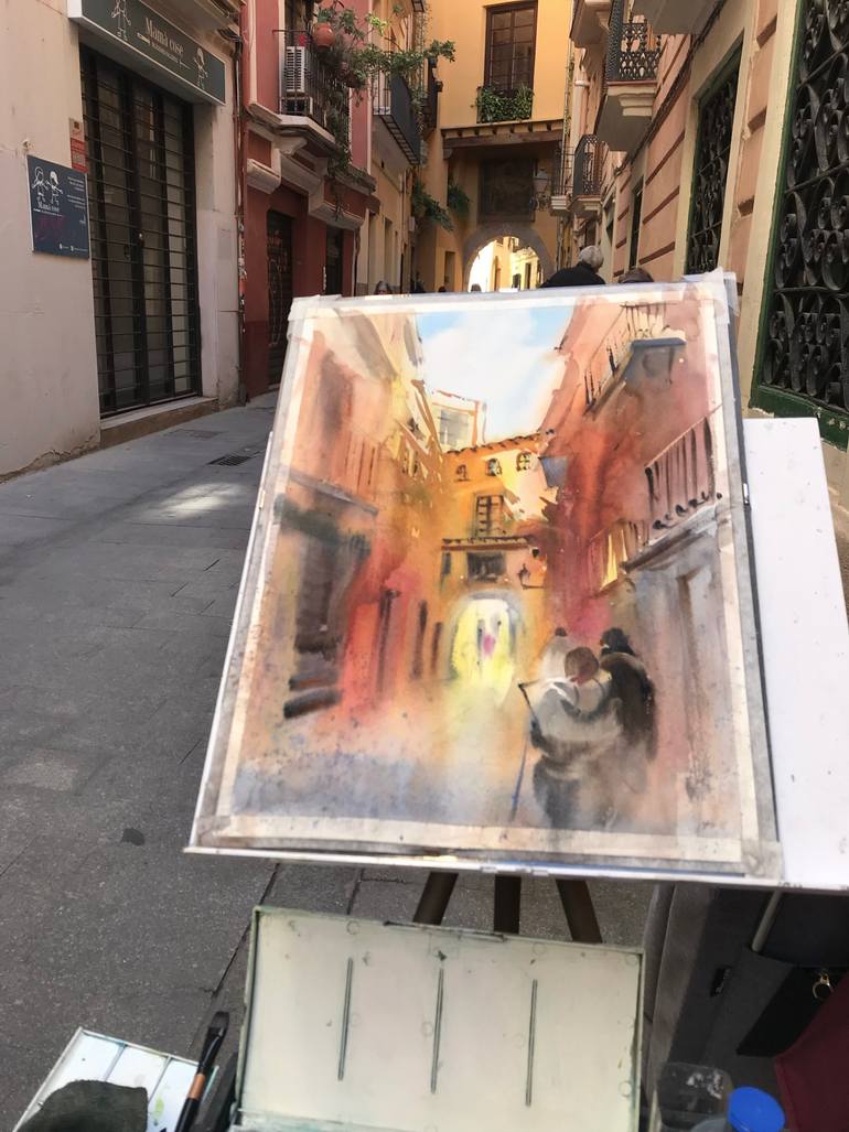 Original Expressionism Architecture Painting by Eugenia Gorbacheva