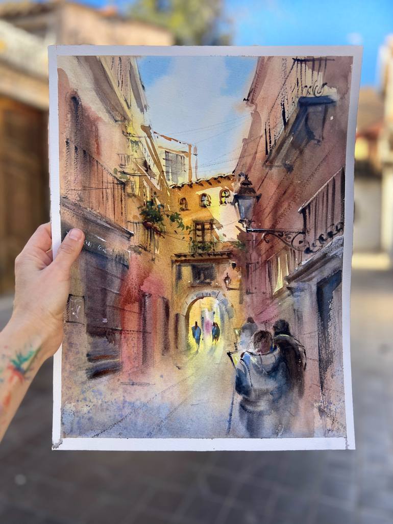 Original Expressionism Architecture Painting by Eugenia Gorbacheva