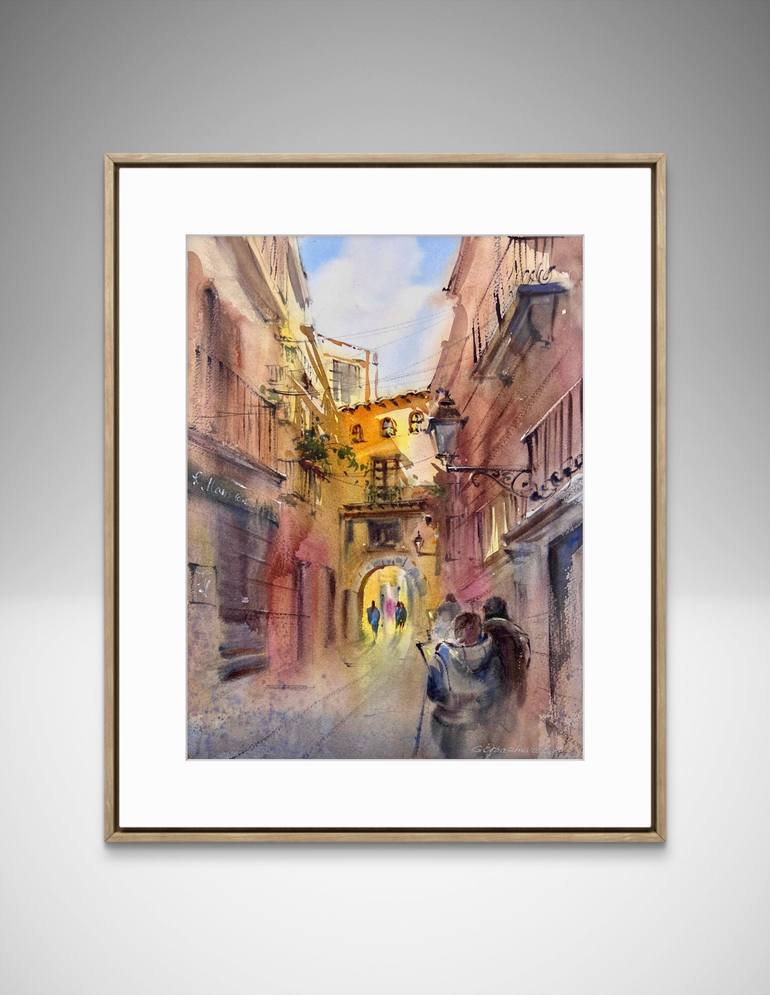 Original Expressionism Architecture Painting by Eugenia Gorbacheva