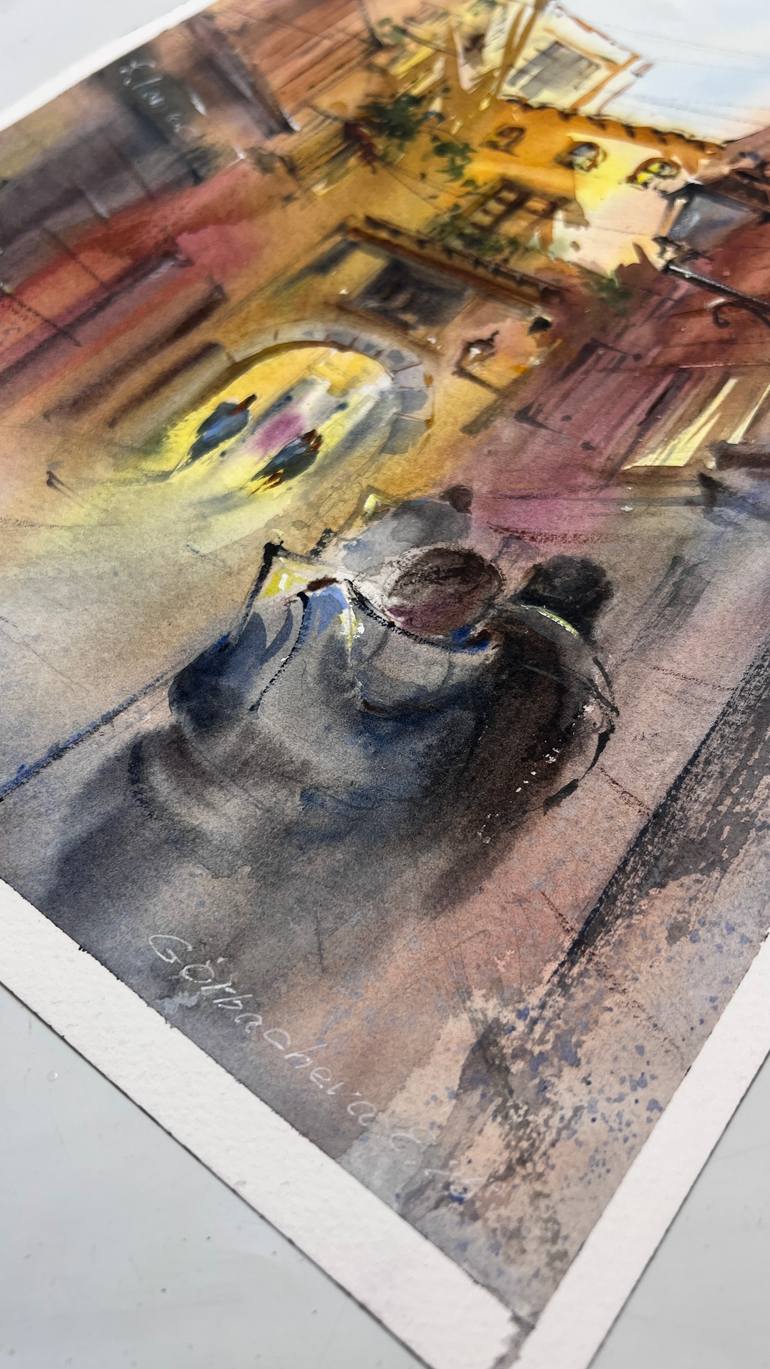 Original Expressionism Architecture Painting by Eugenia Gorbacheva