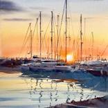 Silent Sunset Marina by Eugenia Gorbacheva