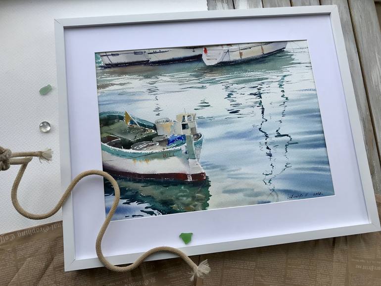 Original Documentary Boat Painting by Eugenia Gorbacheva