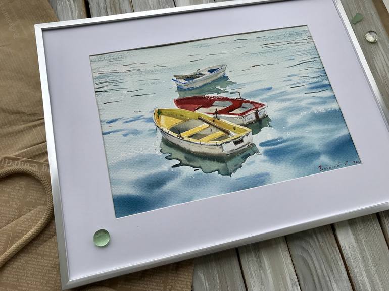 Original Documentary Boat Painting by Eugenia Gorbacheva