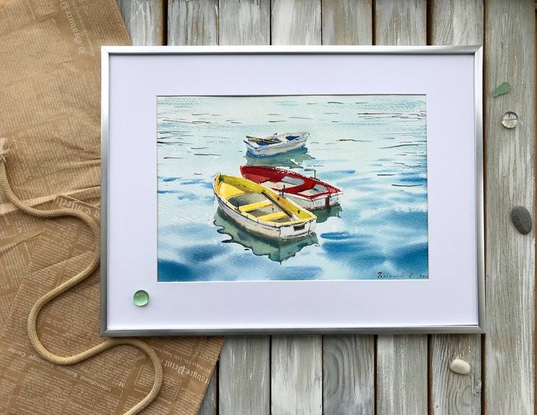 Original Documentary Boat Painting by Eugenia Gorbacheva