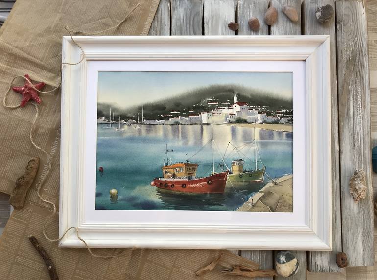 Original Documentary Boat Painting by Eugenia Gorbacheva