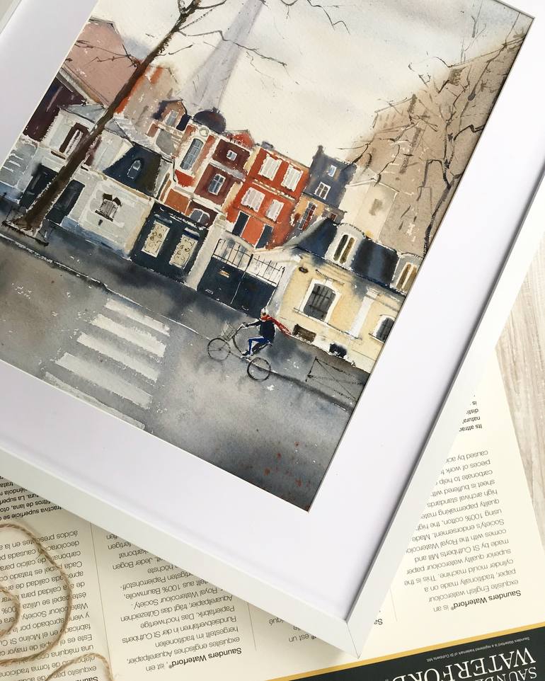 Original Documentary Bicycle Painting by Eugenia Gorbacheva
