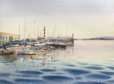 Print of Boat Paintings by Eugenia Gorbacheva