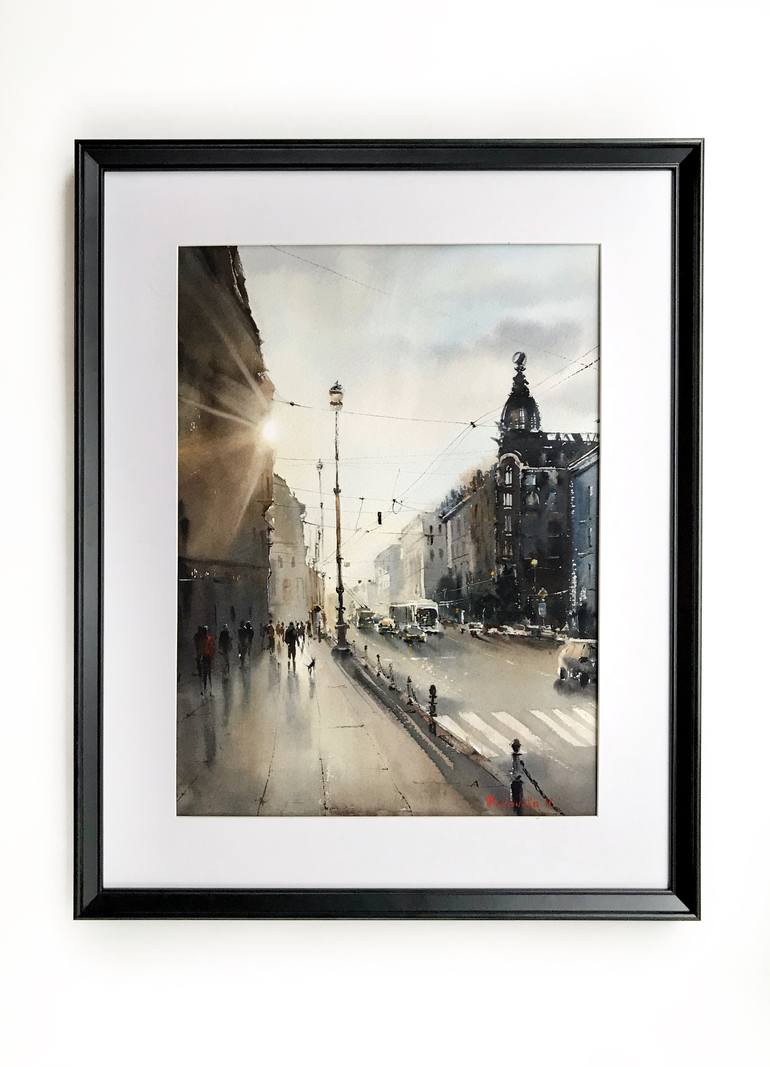 Original Cities Painting by Eugenia Gorbacheva