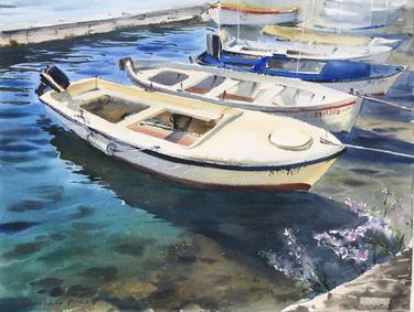 Original Boat Paintings by Eugenia Gorbacheva
