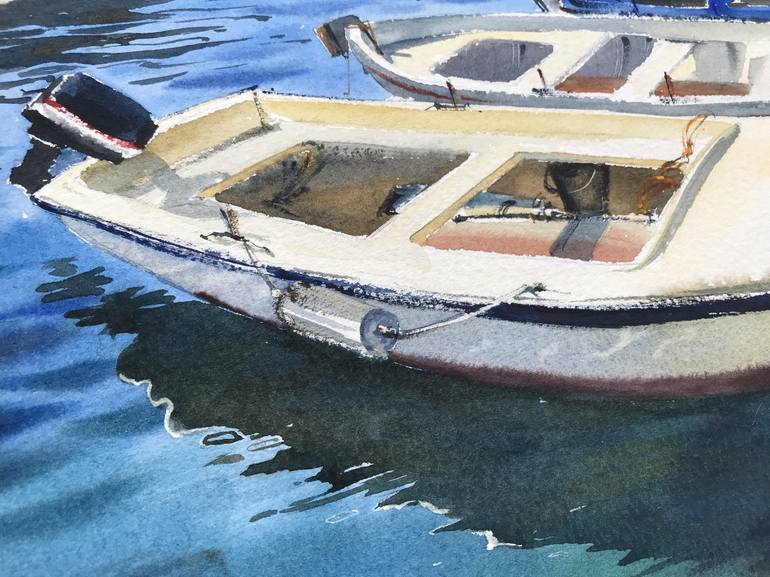 Original Documentary Boat Painting by Eugenia Gorbacheva