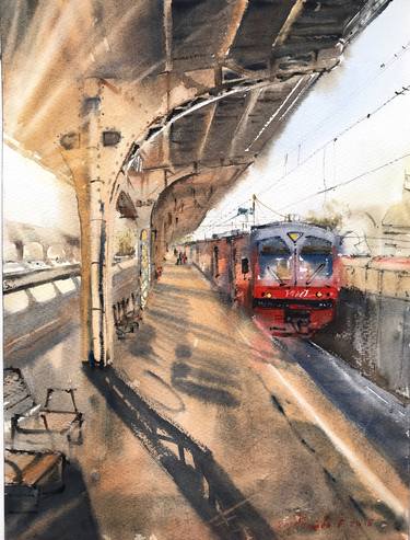 Print of Train Paintings by Eugenia Gorbacheva