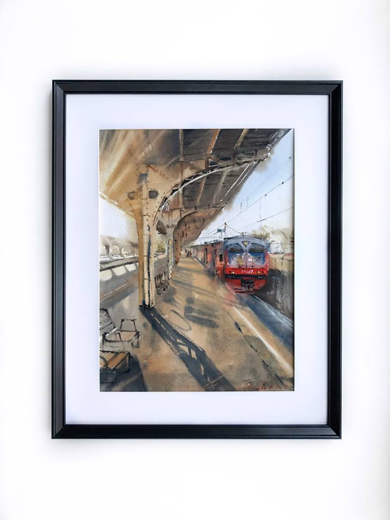 Original Documentary Transportation Painting by Eugenia Gorbacheva