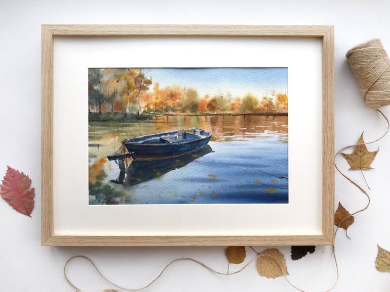 Original Documentary Boat Painting by Eugenia Gorbacheva