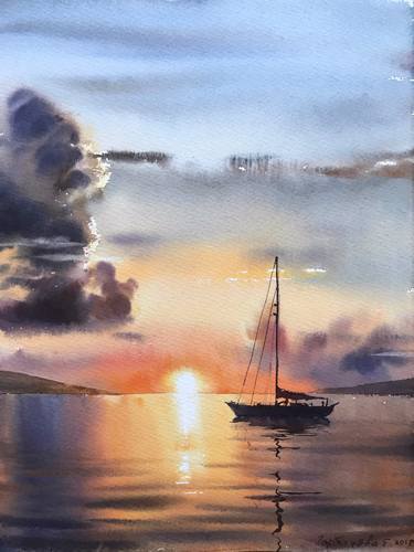 Print of Fine Art Boat Paintings by Eugenia Gorbacheva