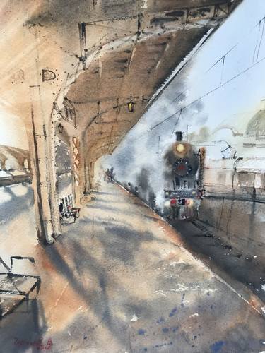 Print of Documentary Train Paintings by Eugenia Gorbacheva