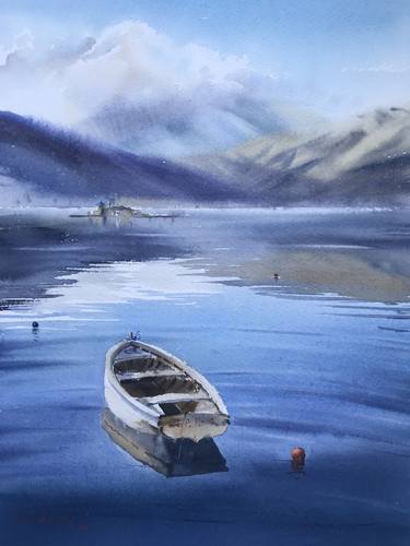 Print of Boat Paintings by Eugenia Gorbacheva